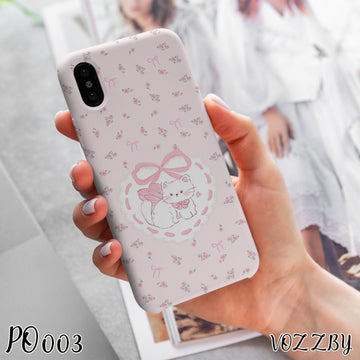 PO003 - Cute Cat - Floral Mobile Case