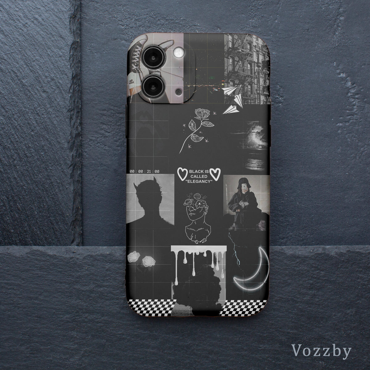 AA192 - Black Is Called Elegancy - Aesthetic Mobile Case