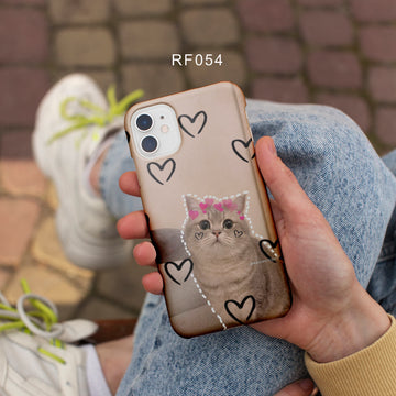 RF054 - Cute Cat - Heart Mobile Case